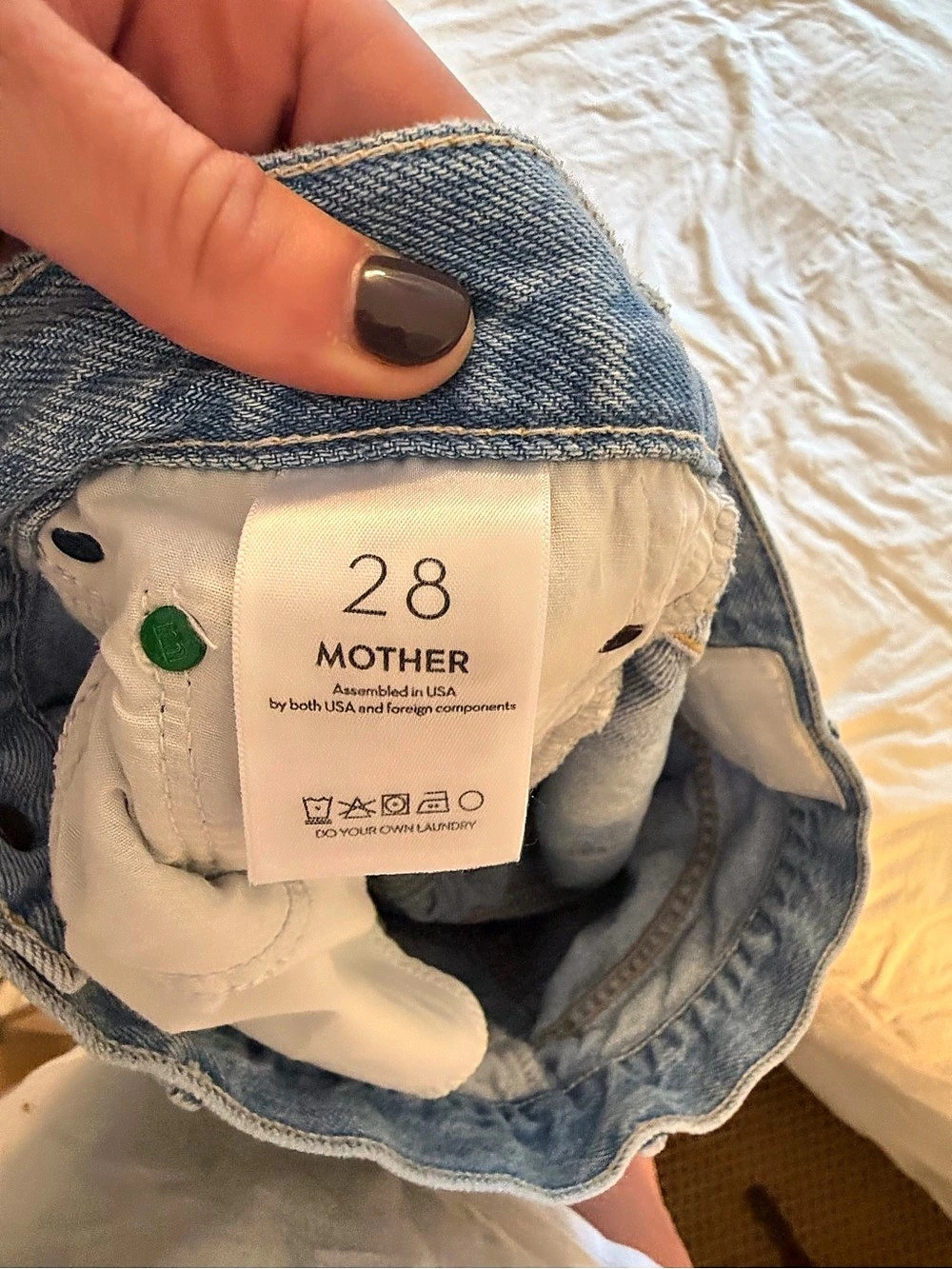 Mother Snacks! The Lemon Twist Sneak Wide Leg Jeans in Blue Waist 28 - Picture 8 of 9